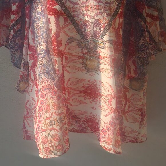 City Chic ** stylish studded blouse Plus size 18 w/ ruffled sleeves NWT - Picture 6 of 12